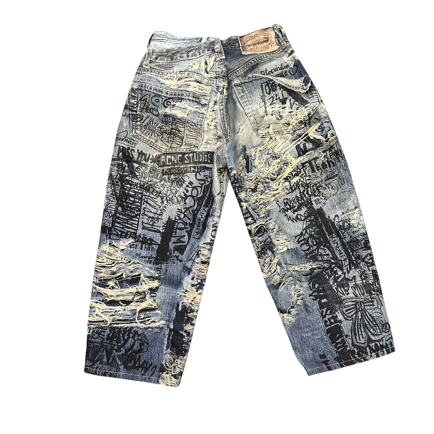 Acne Studio Torn Scribble Jeans