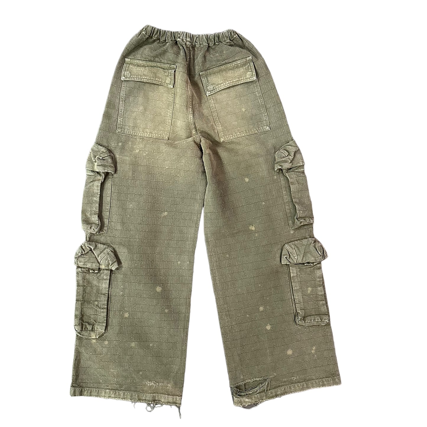 AMIRI MILITARY GREEN BAGGY FLARE PANTS (WJD8R6)