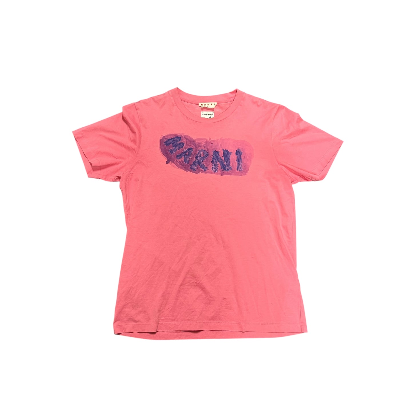 Marni Paint Logo Tee Pink