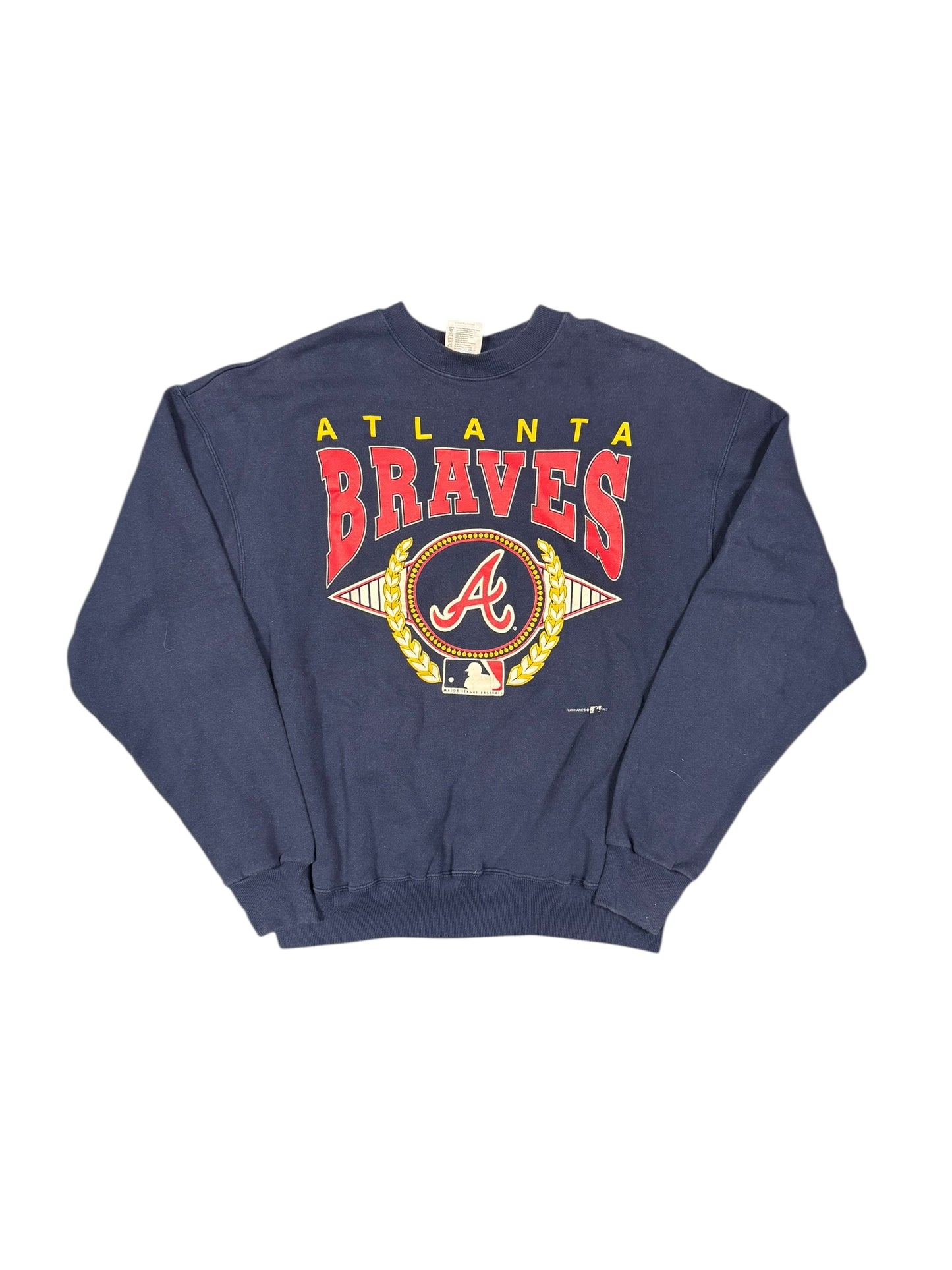 Navy Braves Crewneck