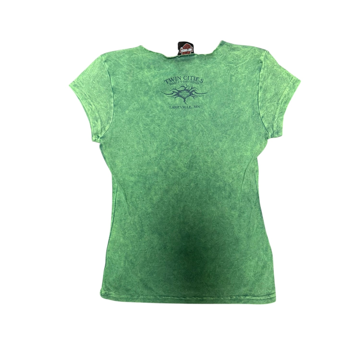 Harley Davidson Green/Blue Rhinestone Tee