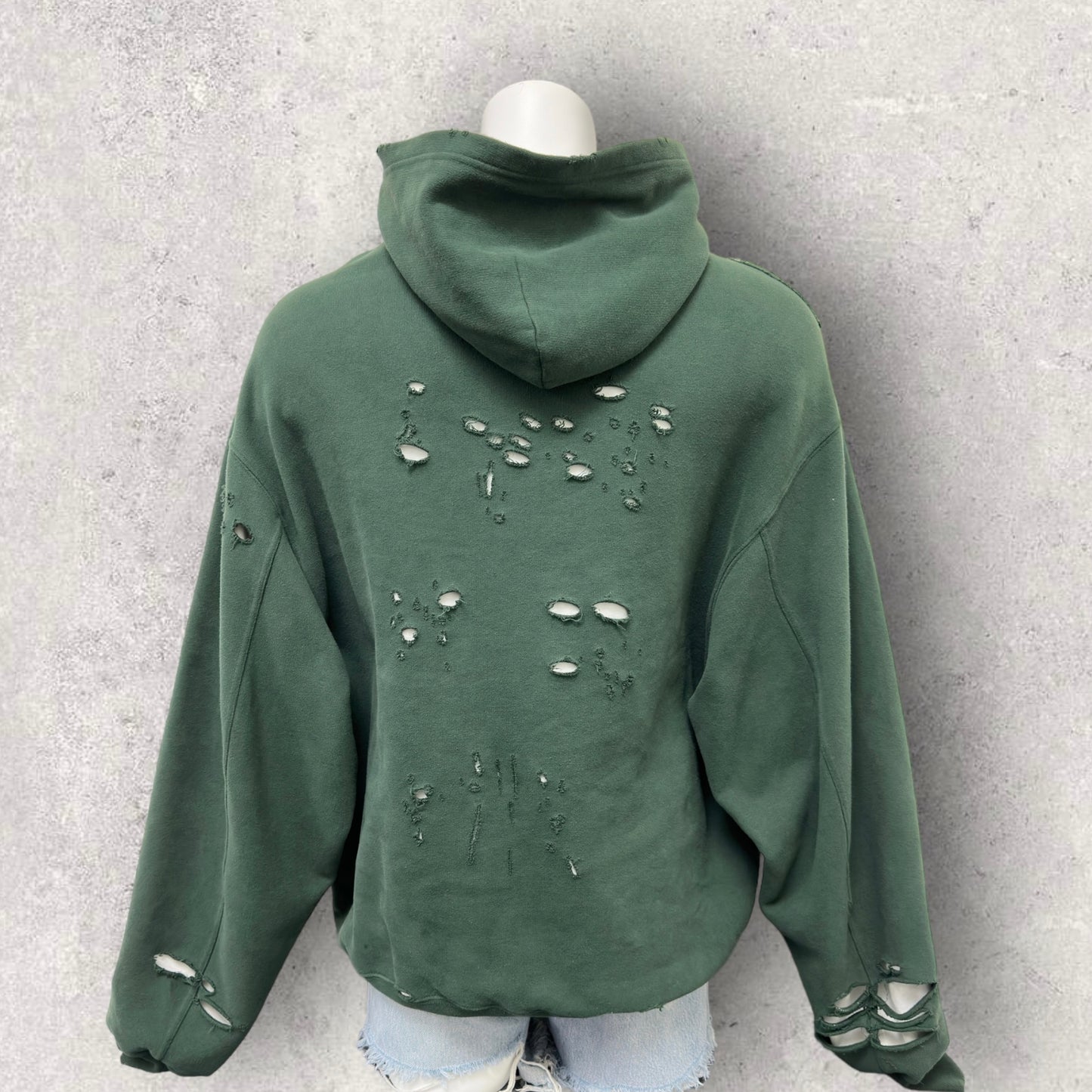 Balenciaga Distressed Hoodie Green