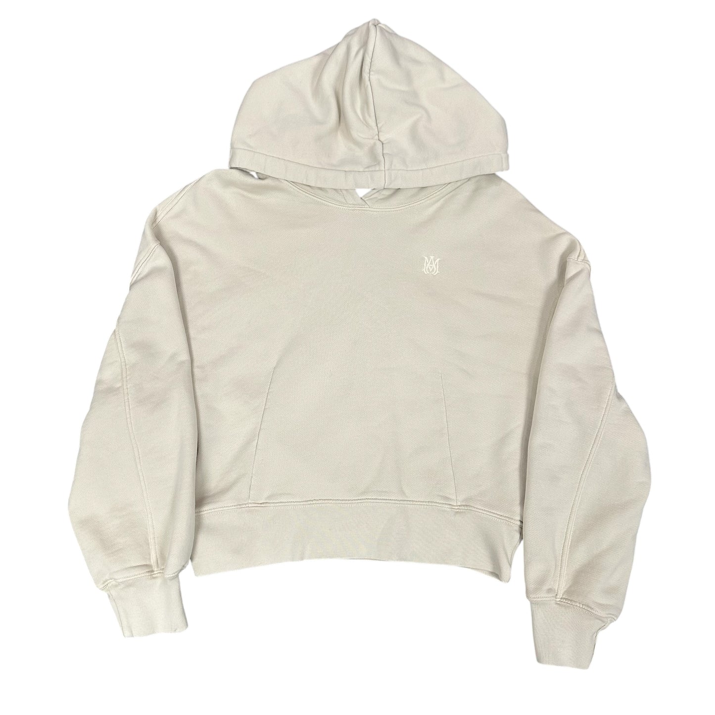 Amiri Cream Cropped Hoodie