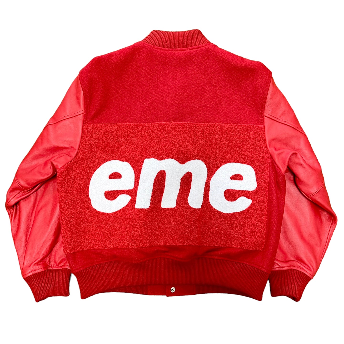 Red Supreme Box Logo Varsity Jacket