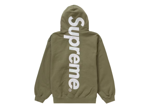Supreme Satin Logo Hoodie Olivs