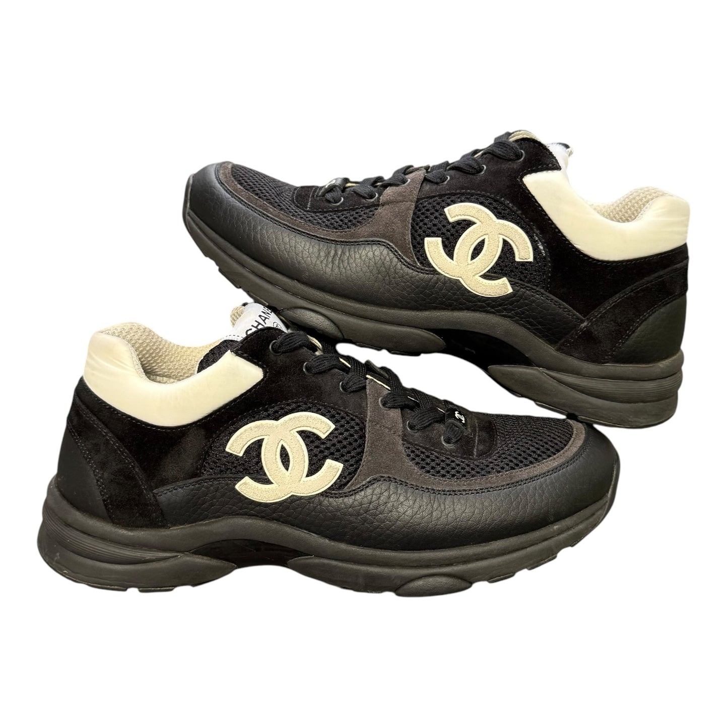 Chanel Black CC Logo Trainers