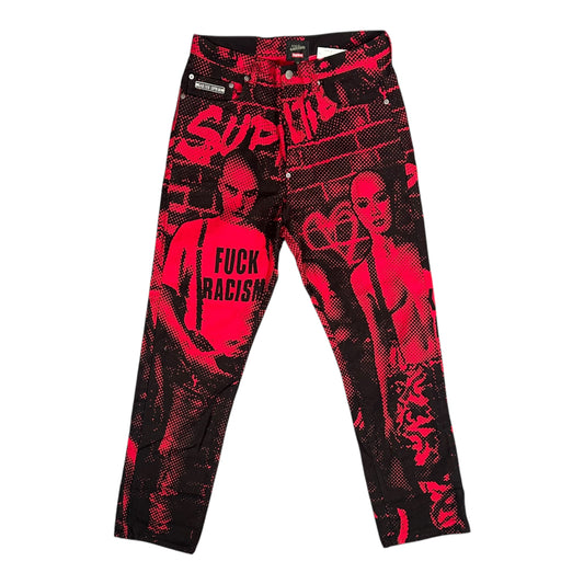 Supreme Jean Paul Gaultier “Fuck Racism” Jeans Red