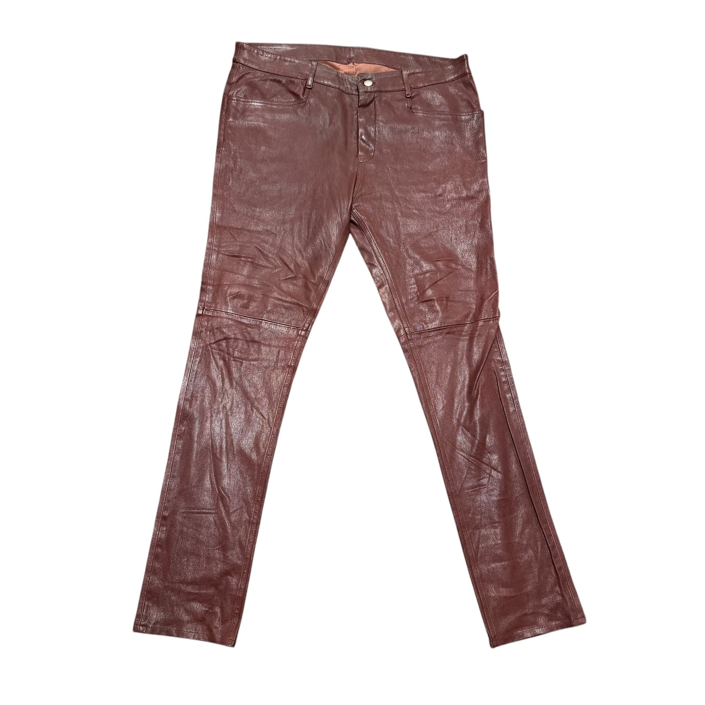 Rick Plum Leather Pants