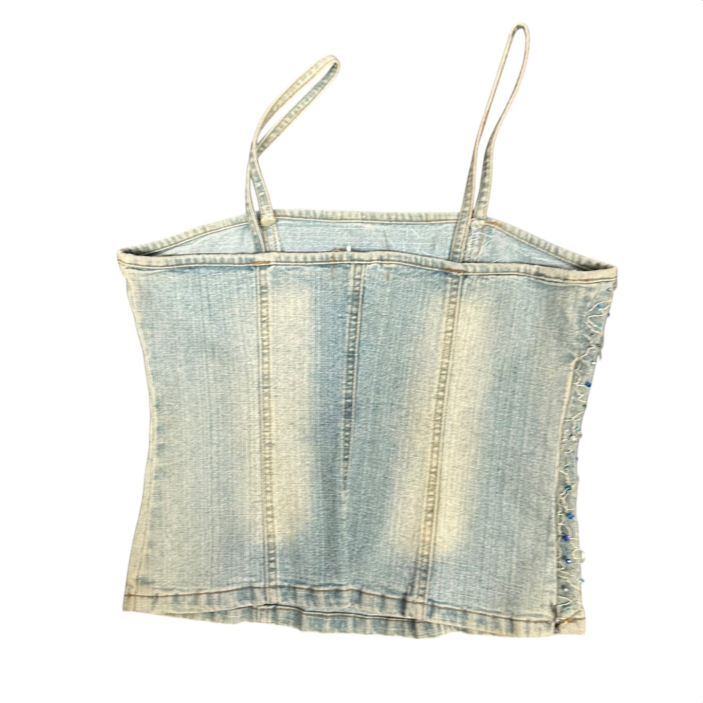 Simple Denim Beaded Top