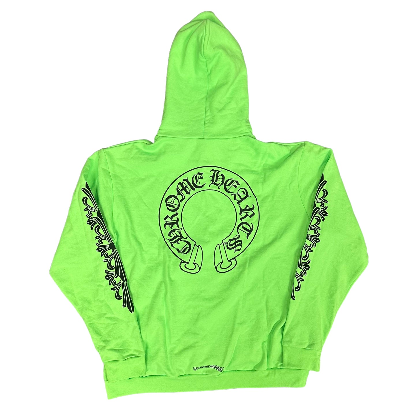 Chrome Hearts Neon Green Scroll Hoodie