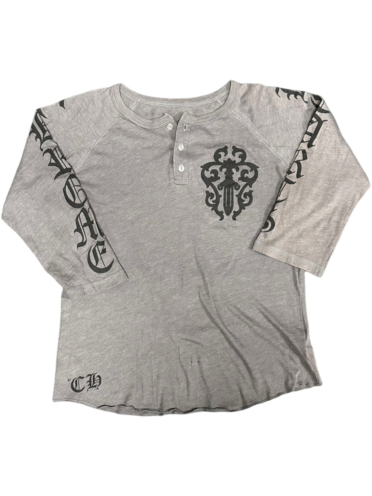 VINTAGE CHROME HEARTS BASEBALL TEE GREY (O47KSJ)