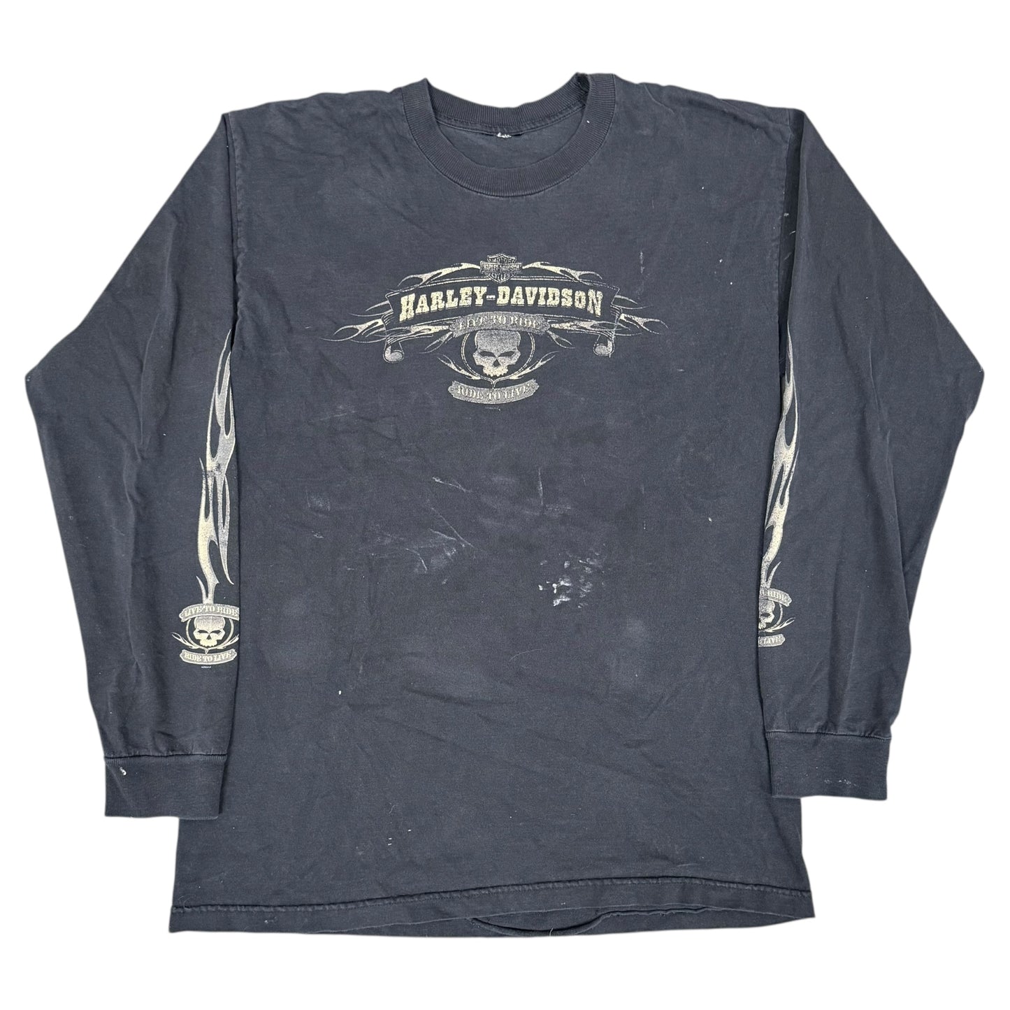 Vintage Black Harley Davidson Live to ride L/S