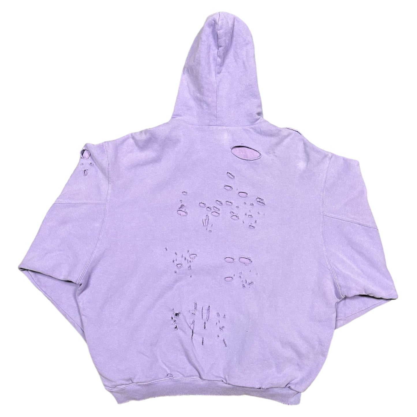 Purple Balenciaga Caps Destroyed Hoodie