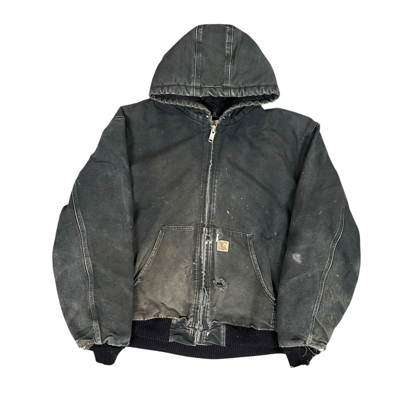 Vintage Carhartt Faded Black Hooded Jacket