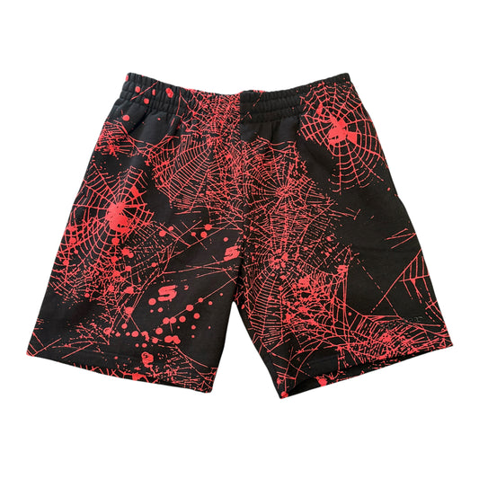Sp5der Black/Red Web Shorts