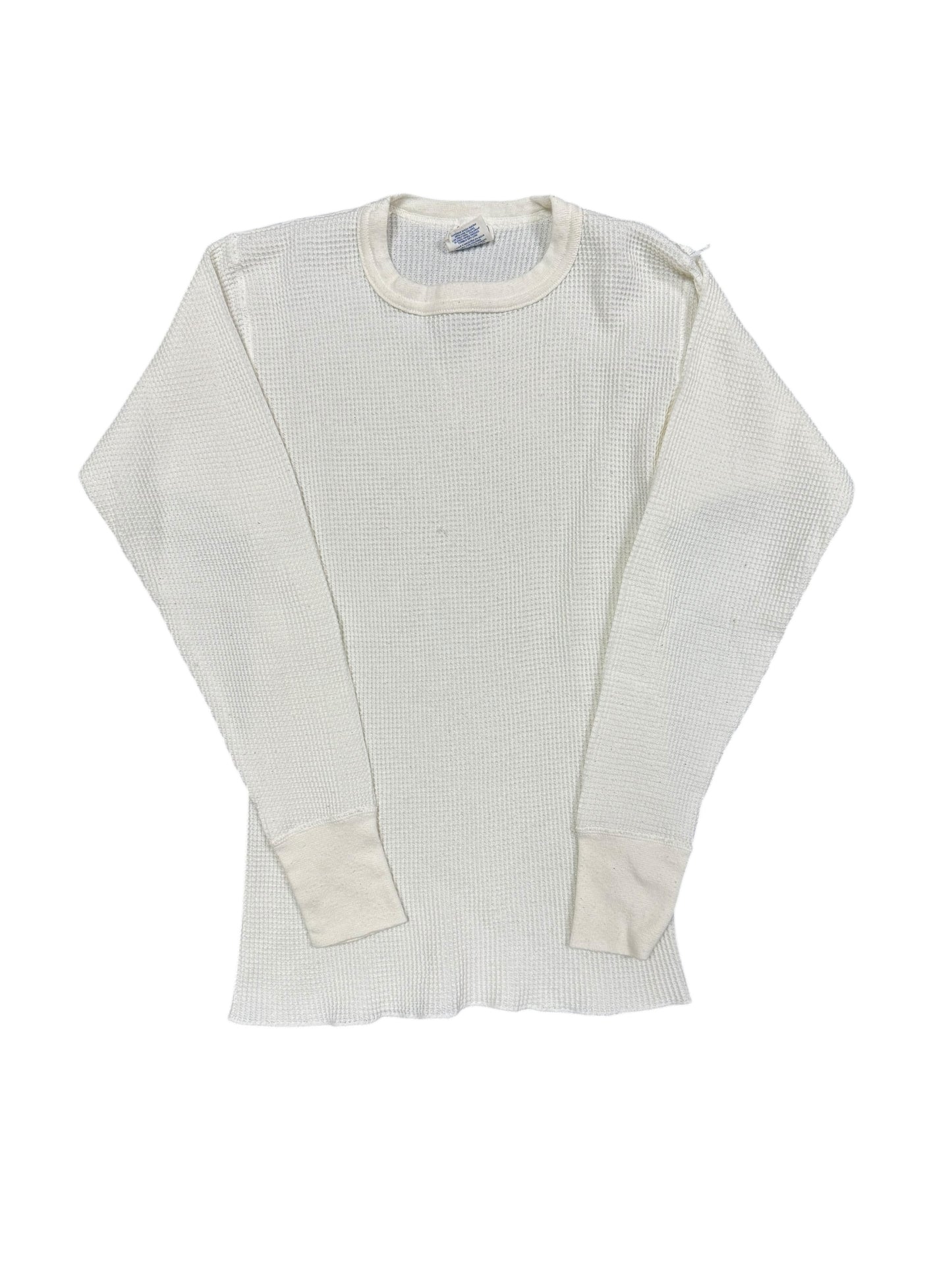 Vintage White Thermal Longsleeve Shirt