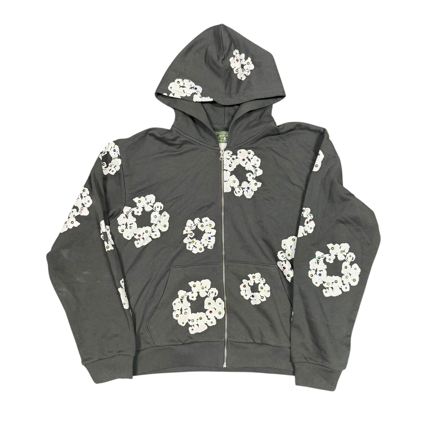 Denim Tears Rhinestone Wreath Zip Hoodie