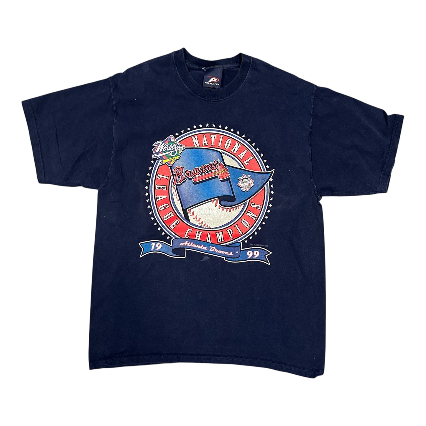 ‘99 Atl Braves Champs Flag Navy Tee