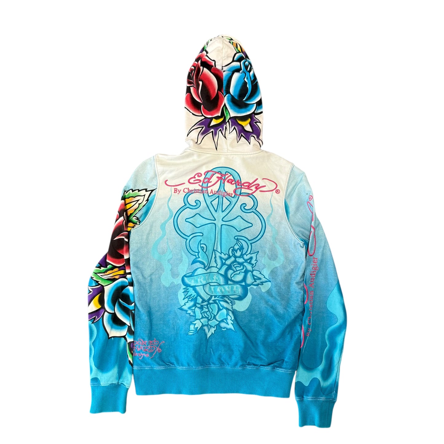 Ed Hardy Blue Zip Up Hoodie