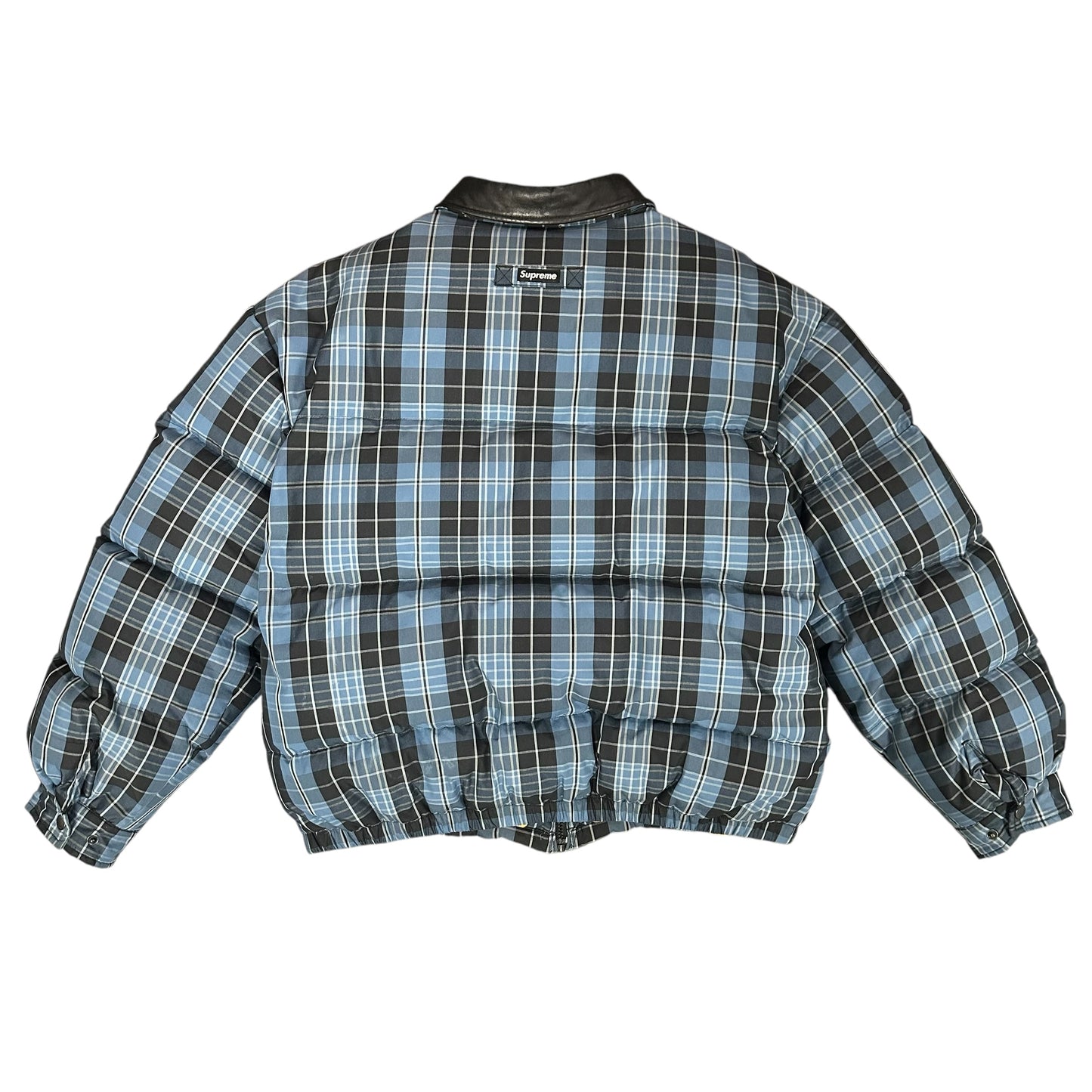 Supreme Blue Plaid Puffer Jacket