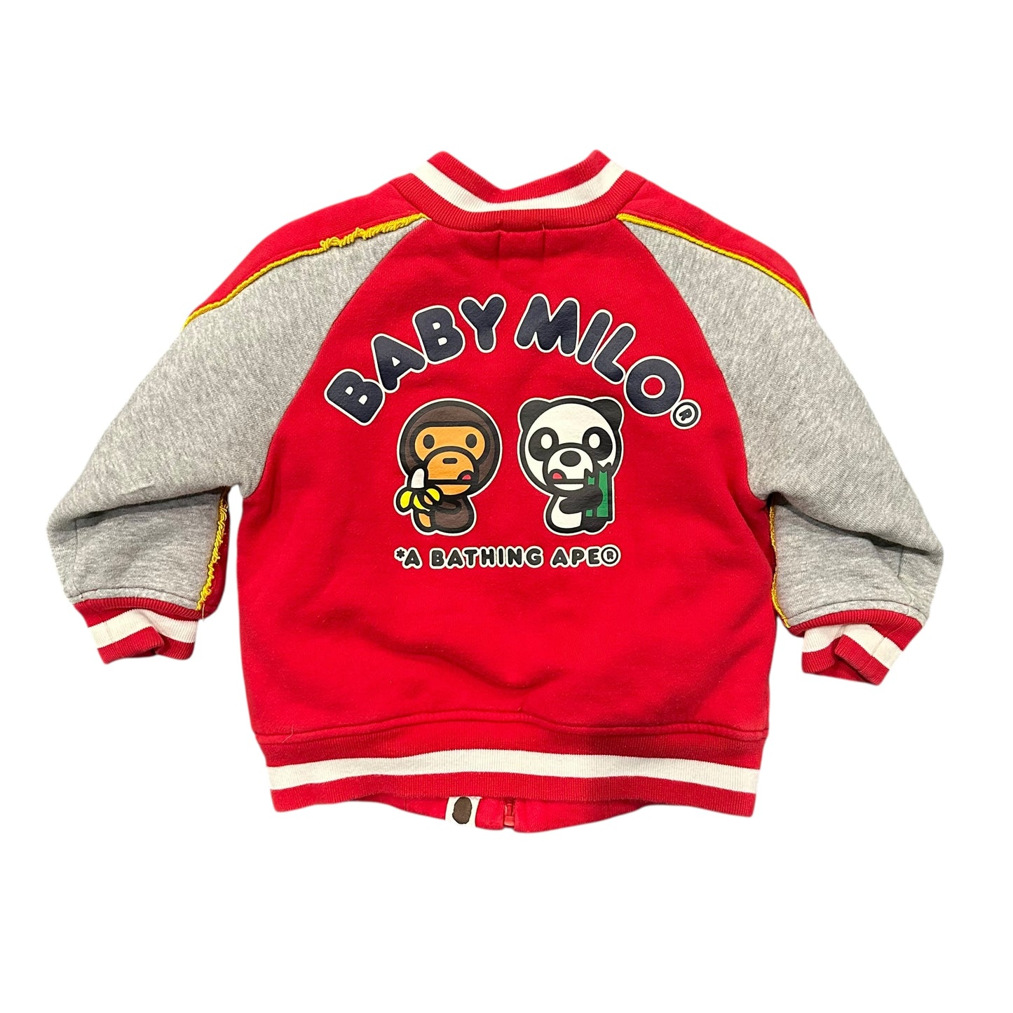 Bape Kids Milo Red/Grey Souvenir Jacket