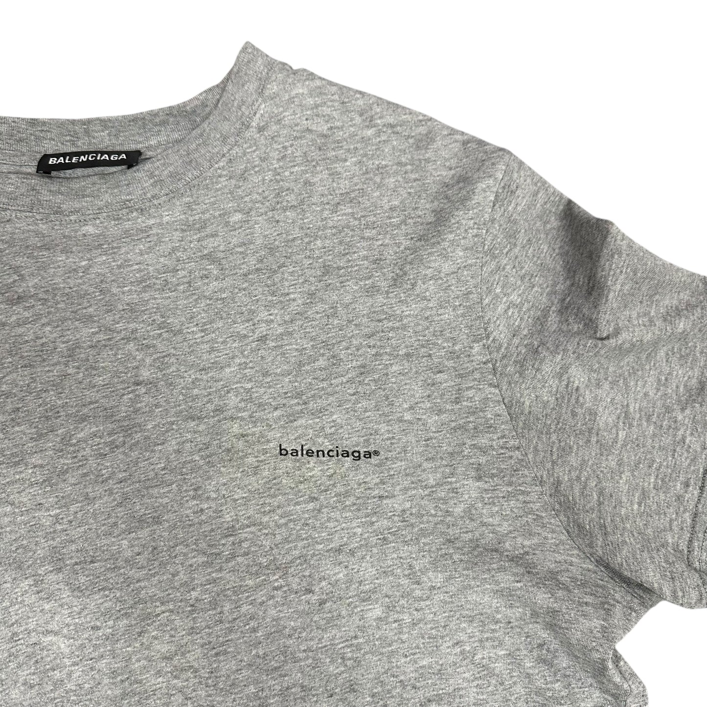 Gray Balenciaga Logo Tee