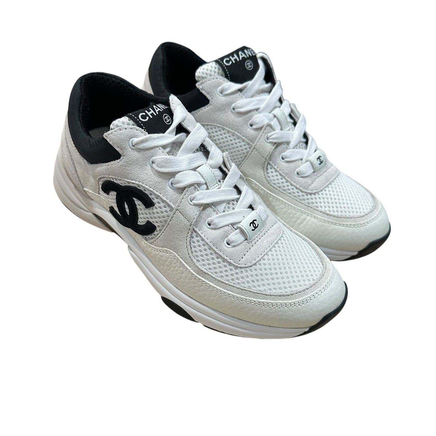 Chanel White/Black Trainers