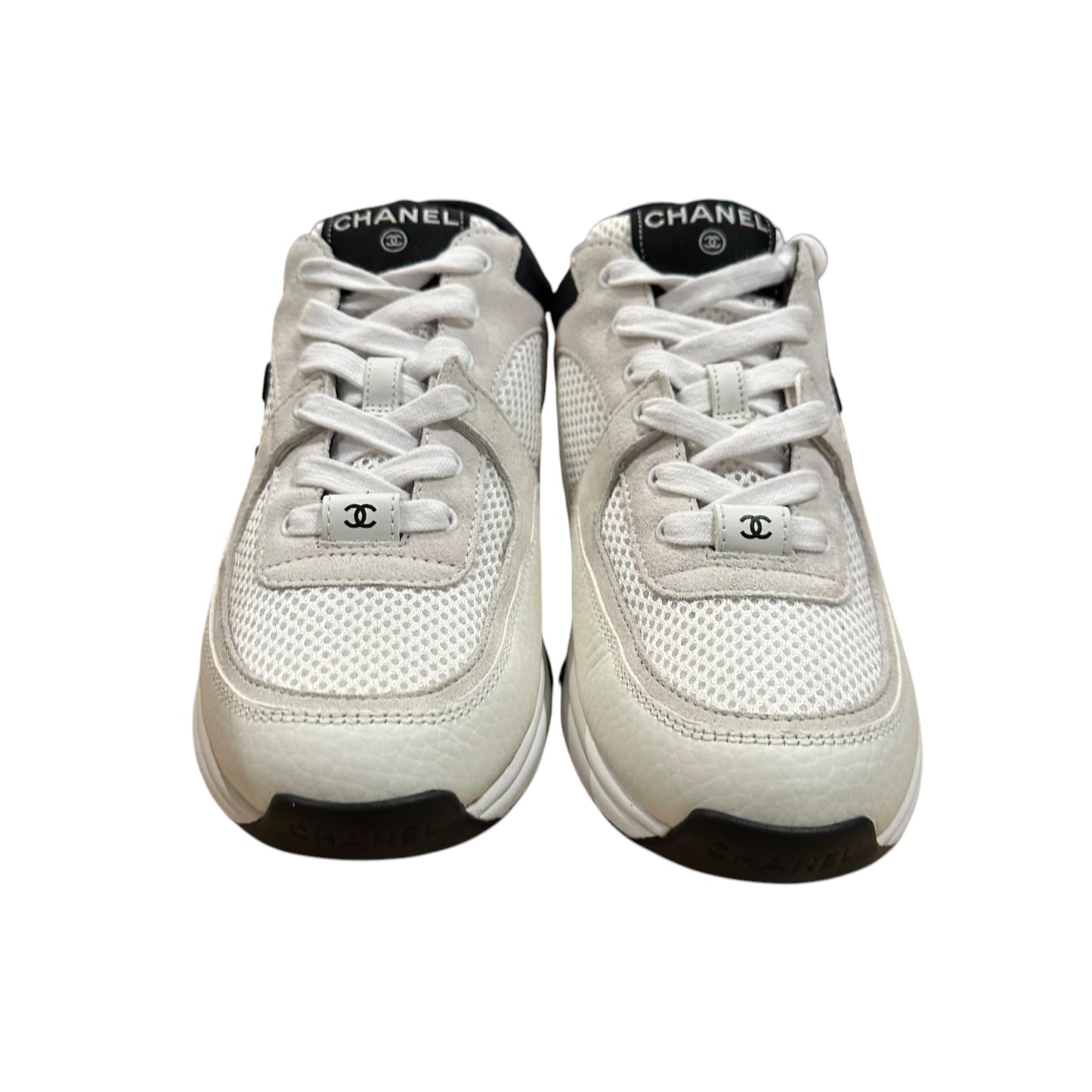 Chanel White/Black Trainers