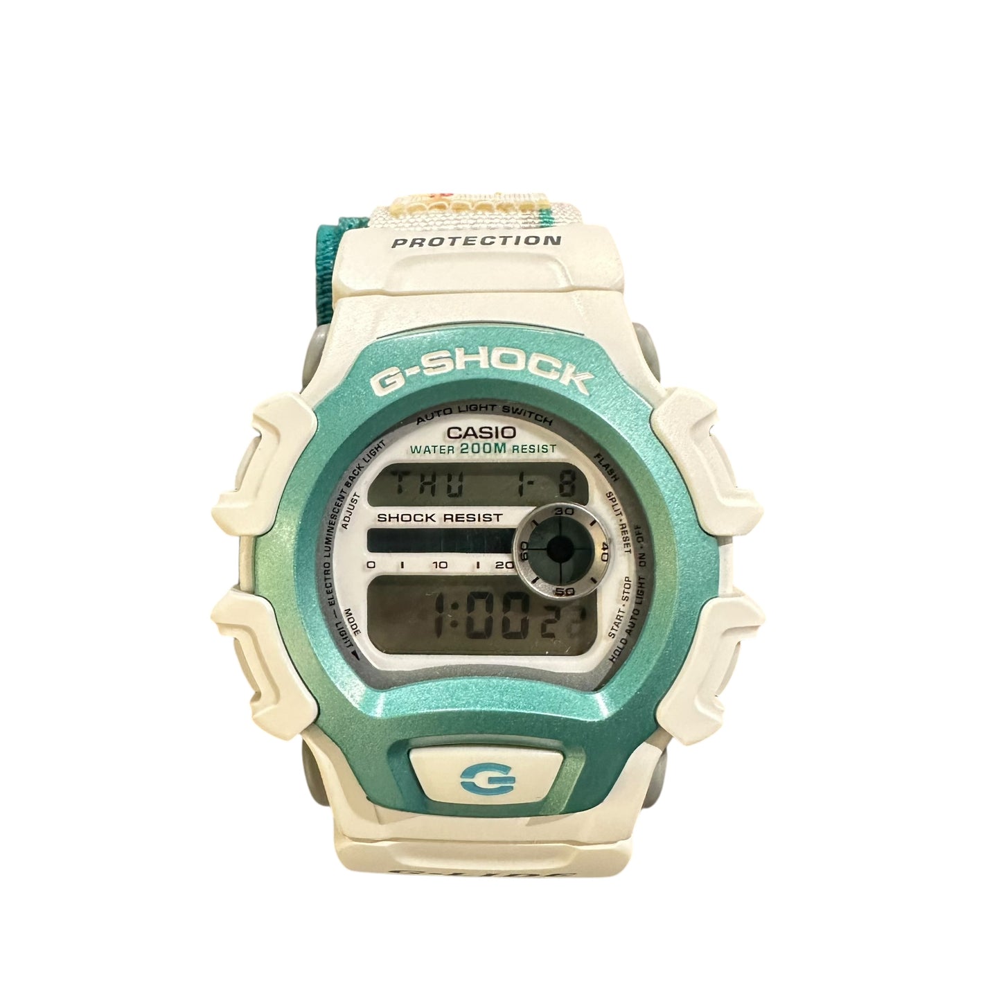 G-Shock White/Teal Velcro Watch