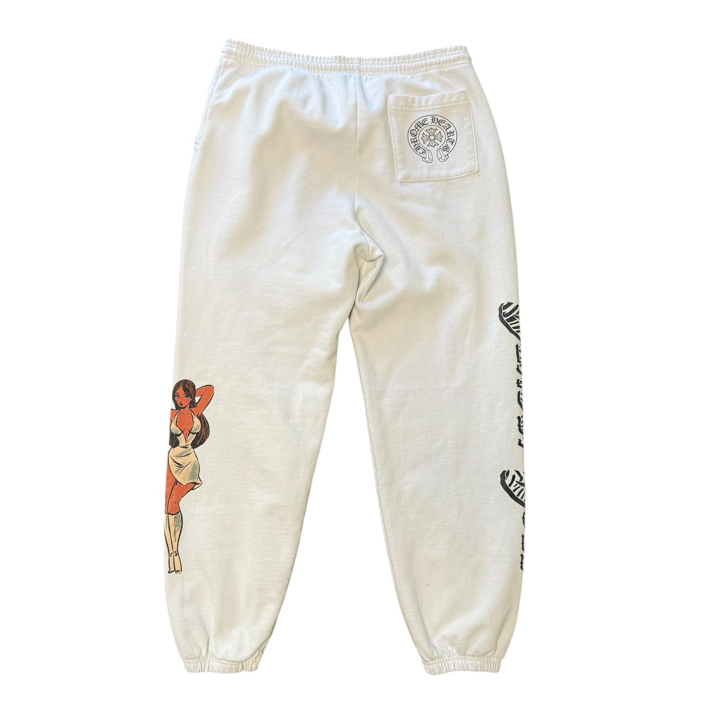 Chrome Hearts Deadly Doll White Sweatpants