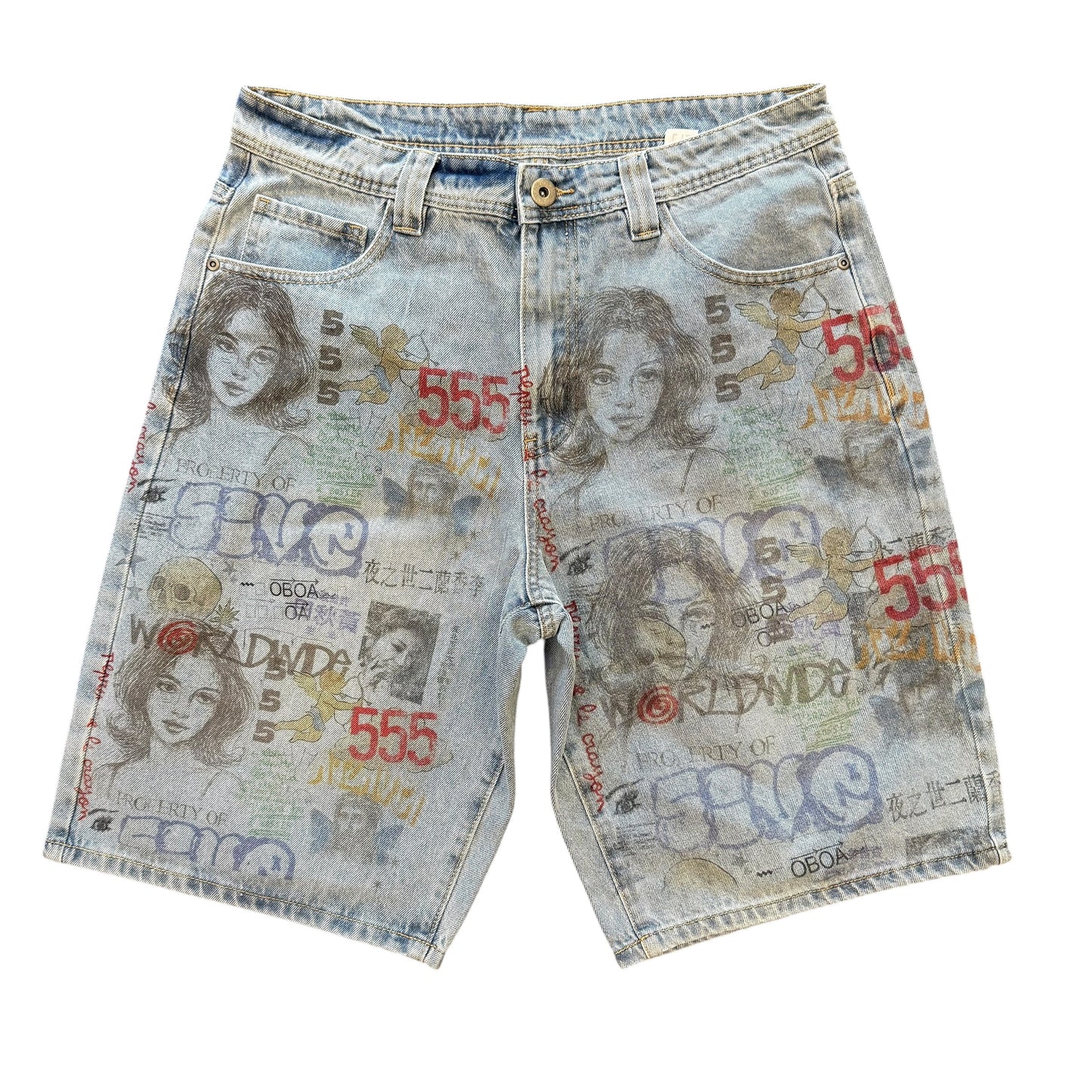 5ive.Undergod Sketch Book Denim Shorts