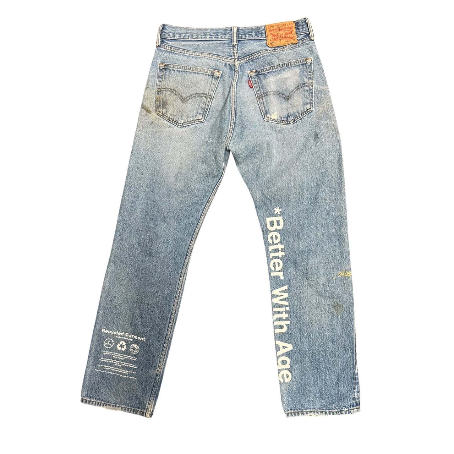 Better With Age Painted Blue Jeans
