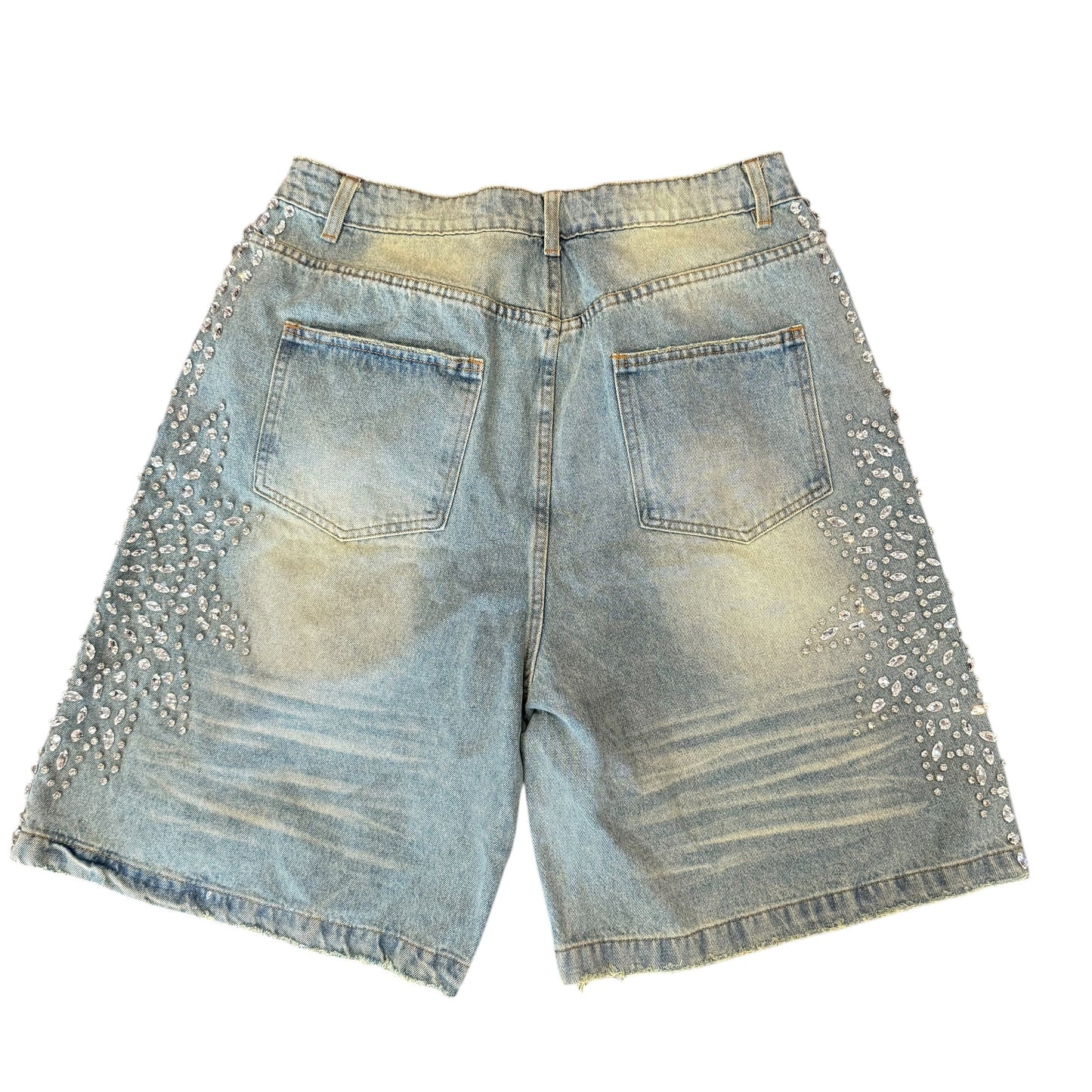 NEW Vale Lives Rhinestone Blue Denim Shorts
