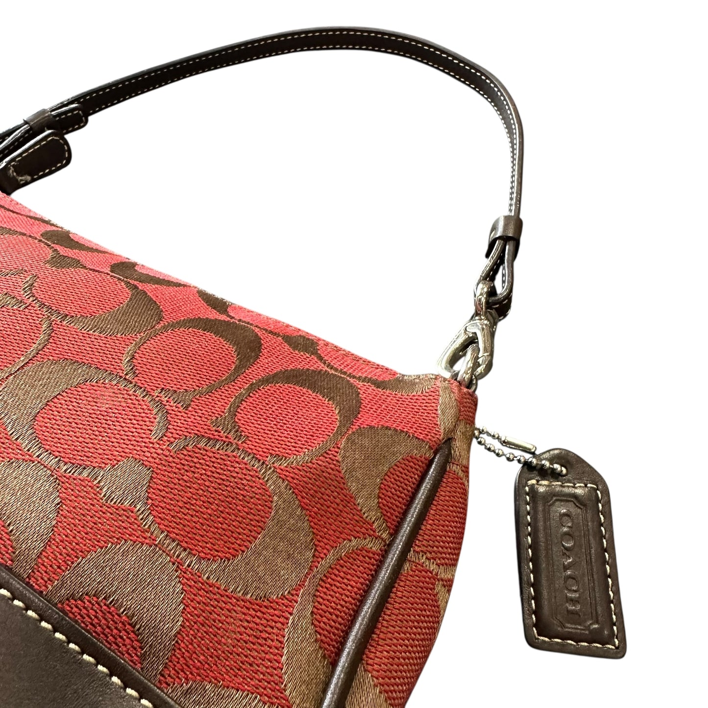 Coach Mini Red/Brown Monogram Bag