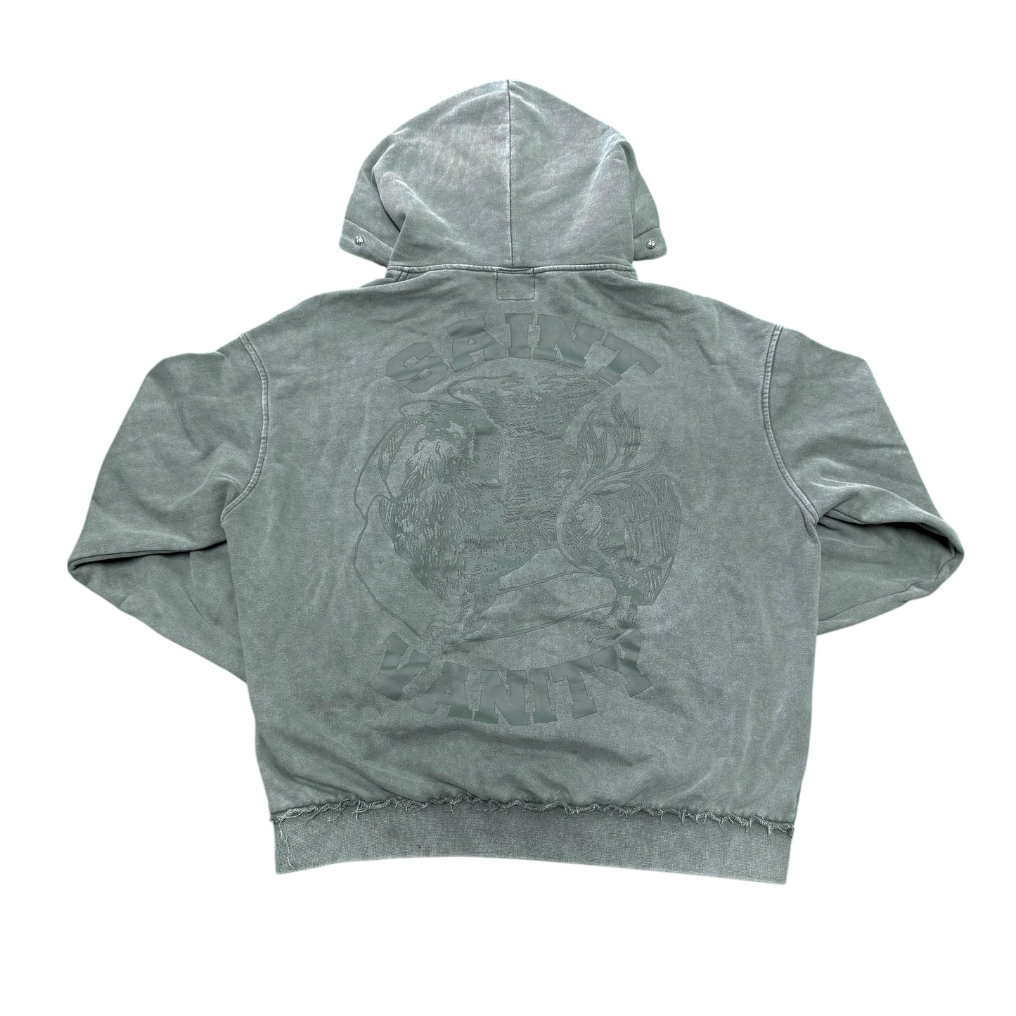 NEW Saint Vanity Green Studded Zip Hoodie