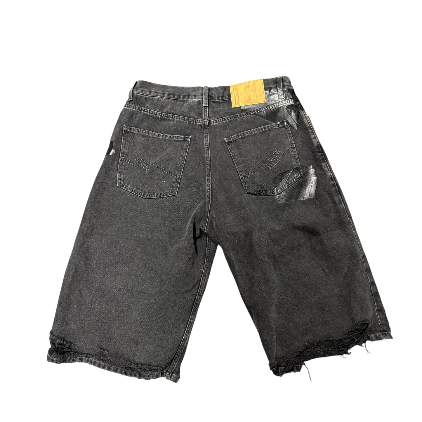 Martine Rose Black Tape Denim Shorts