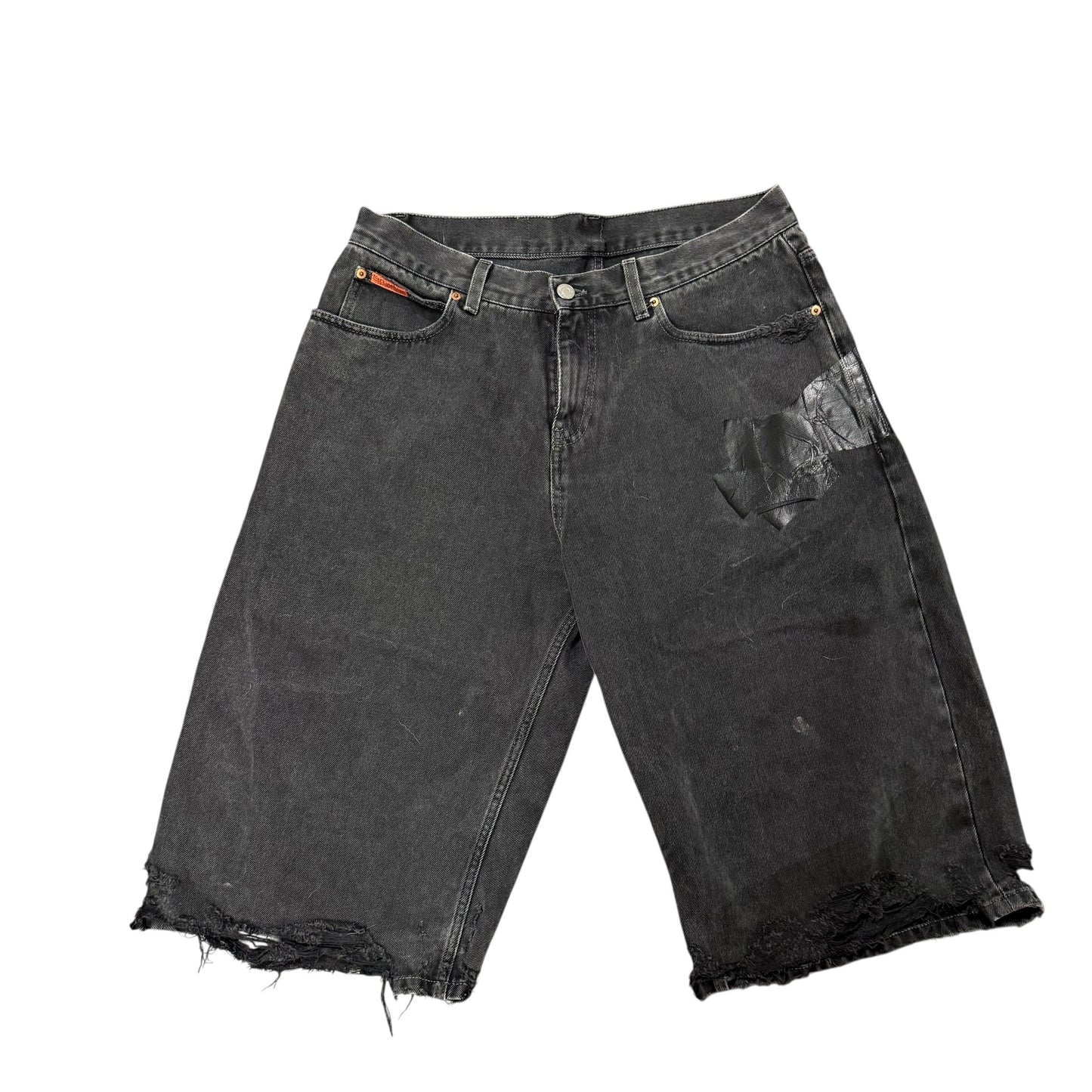 Martine Rose Black Tape Denim Shorts
