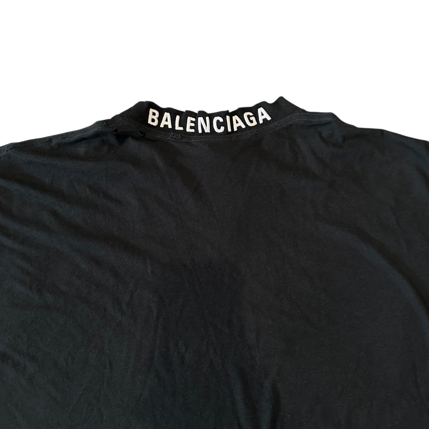 Balenciaga Neck Logo Black Tee