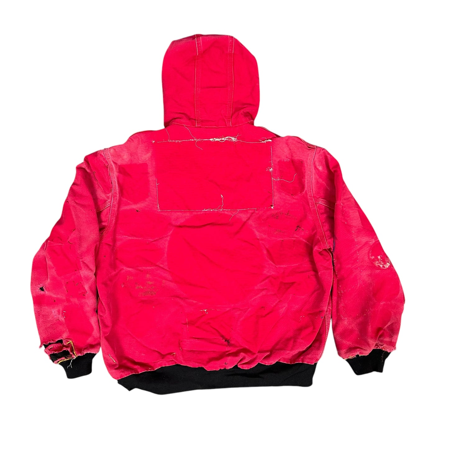 Vintage Carhartt Destroyed Red Hooded Jacket
