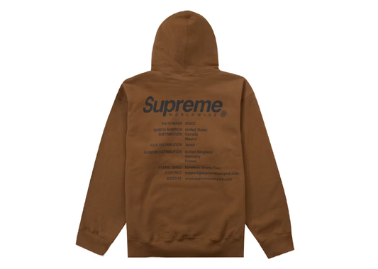Supreme Worldwide Hoodie Brown