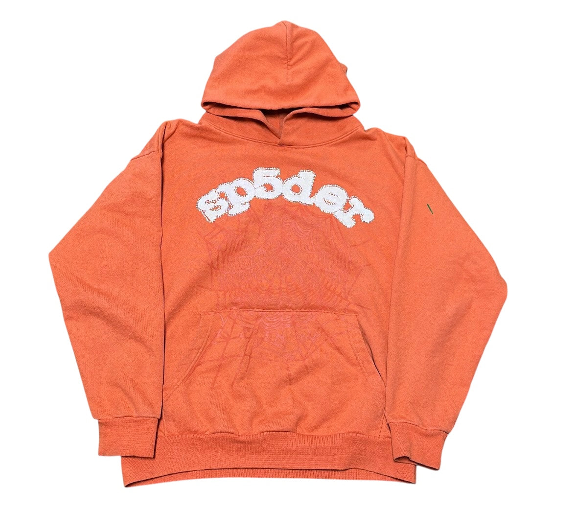 Sp5der Orange Rhinestone Hoodie