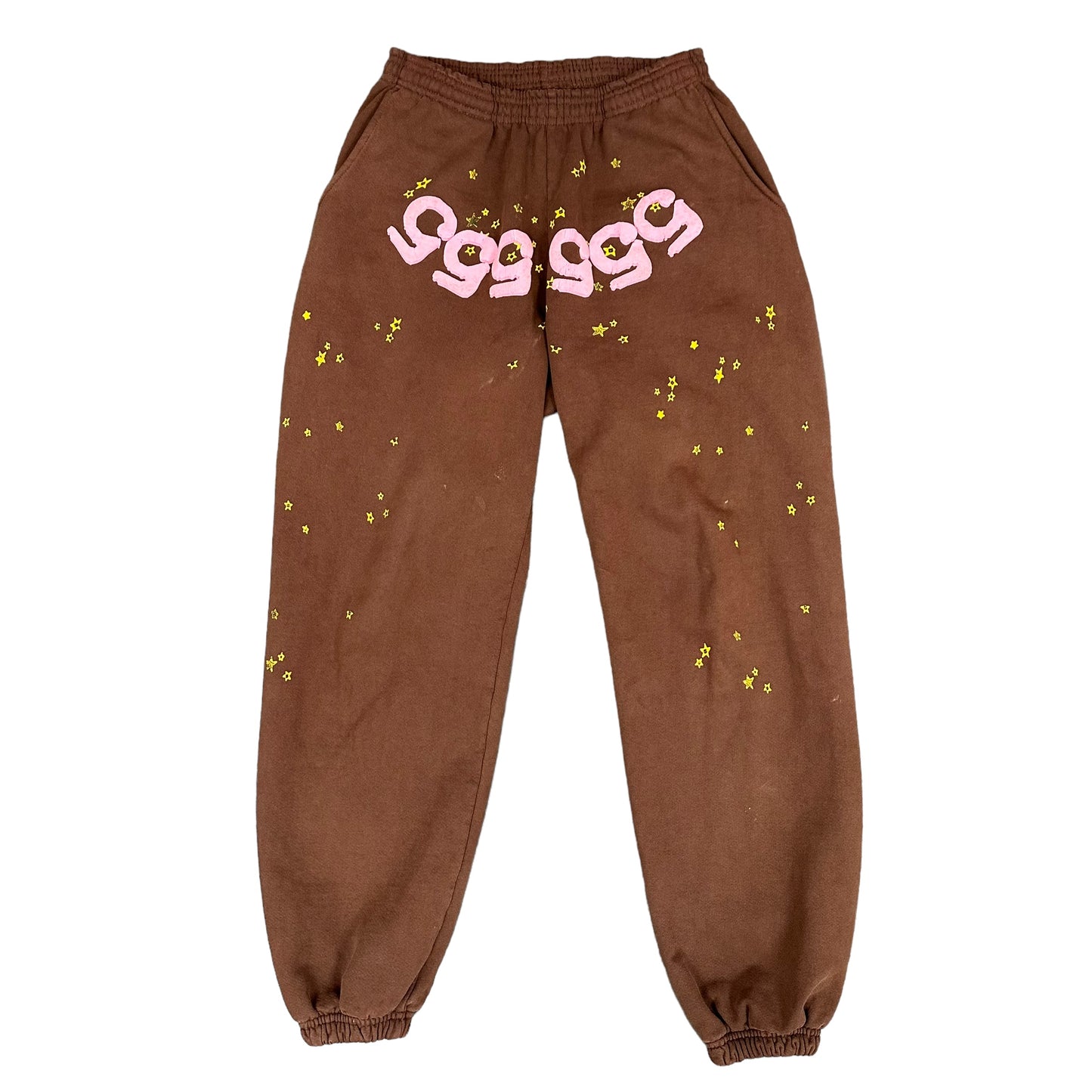 Brown Sp5der Angel Number Sweatpants