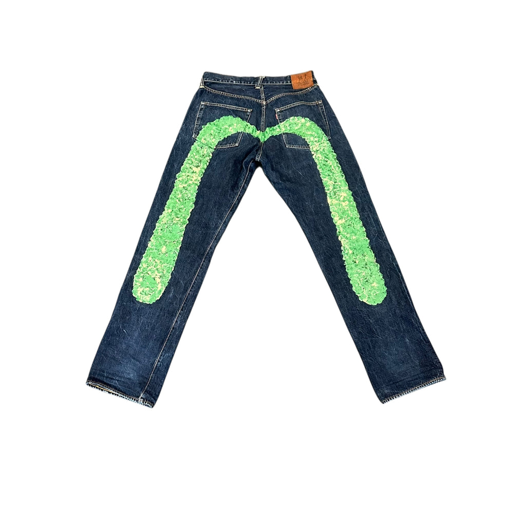 Vintage Evisu Denim Dark Blue/Green Flower