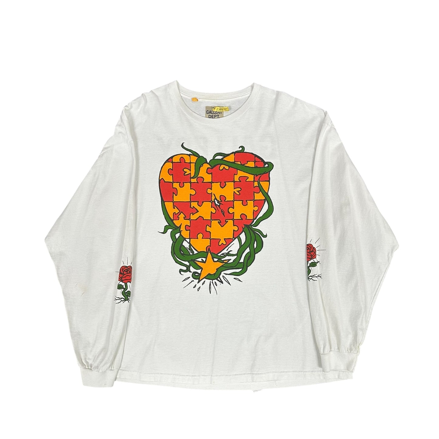 Gallery Dept Puzzle Heart Longsleeve Tee white