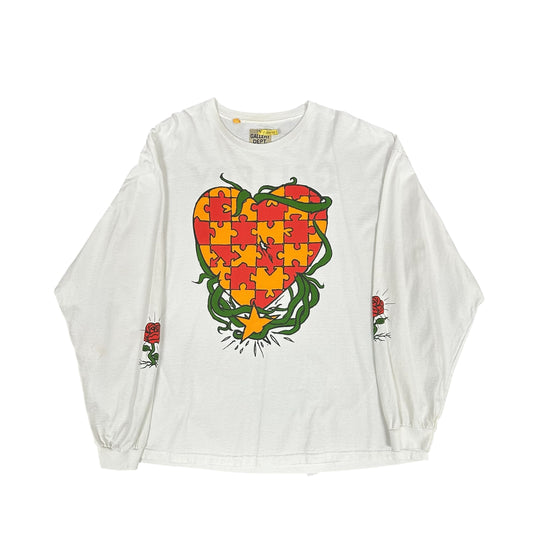Gallery Dept Puzzle Heart Longsleeve Tee white