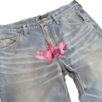 A Bathing Ape Bapesta Star Denim Jeans “Pink”