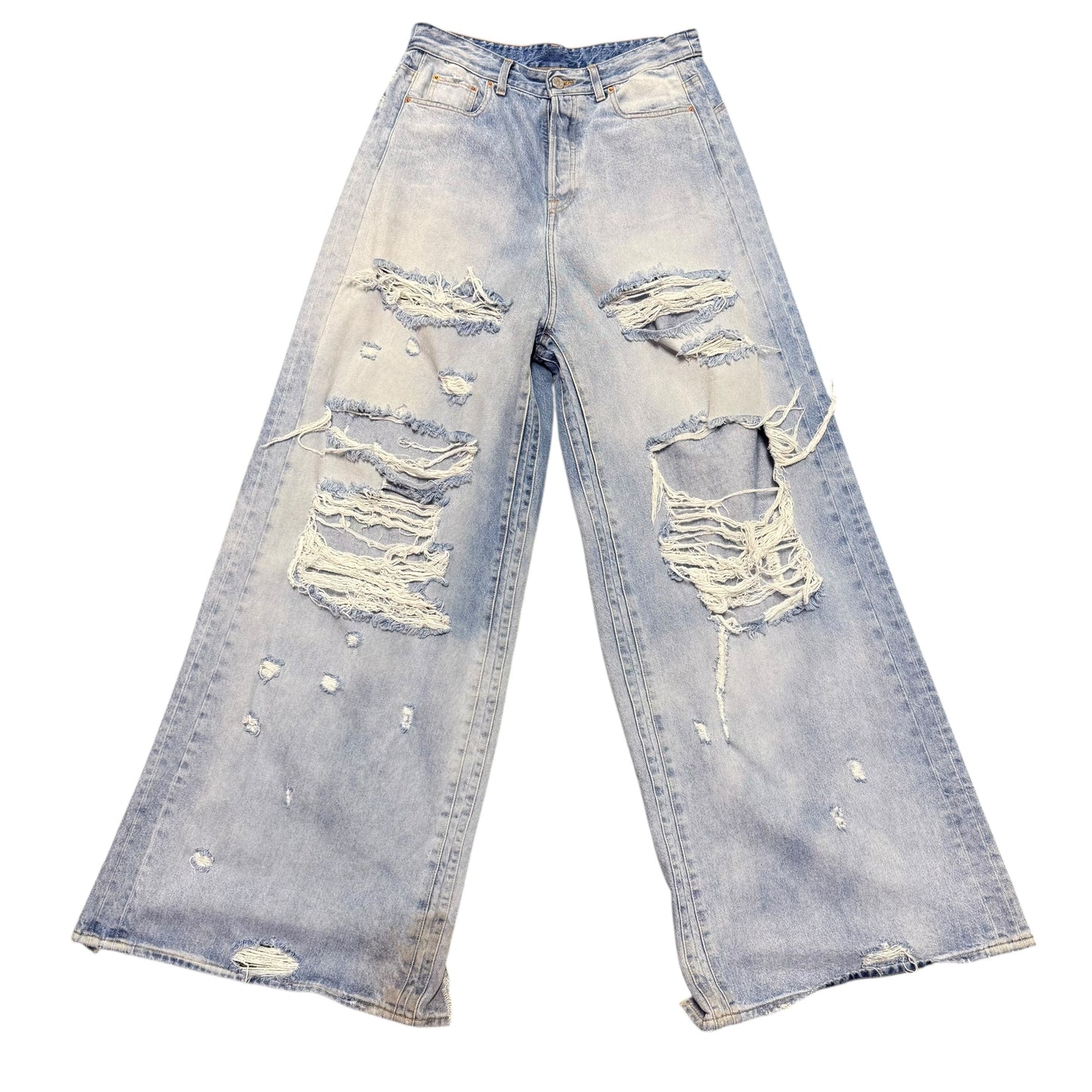 Vetements Distressed Flared Denim