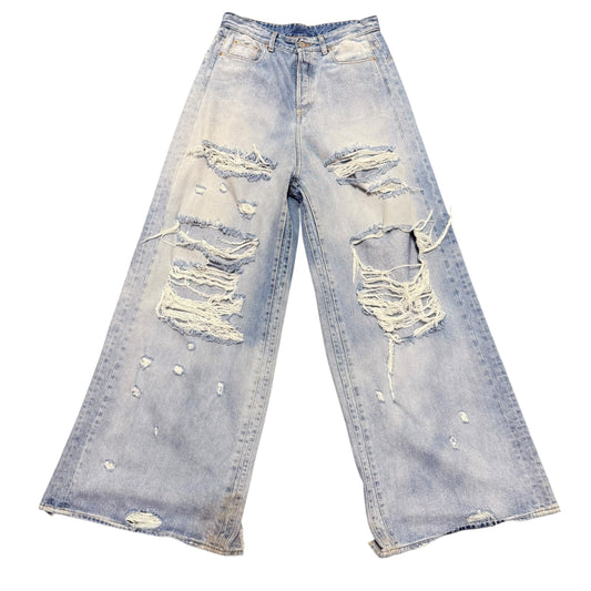 Vetements Distressed Flared Denim