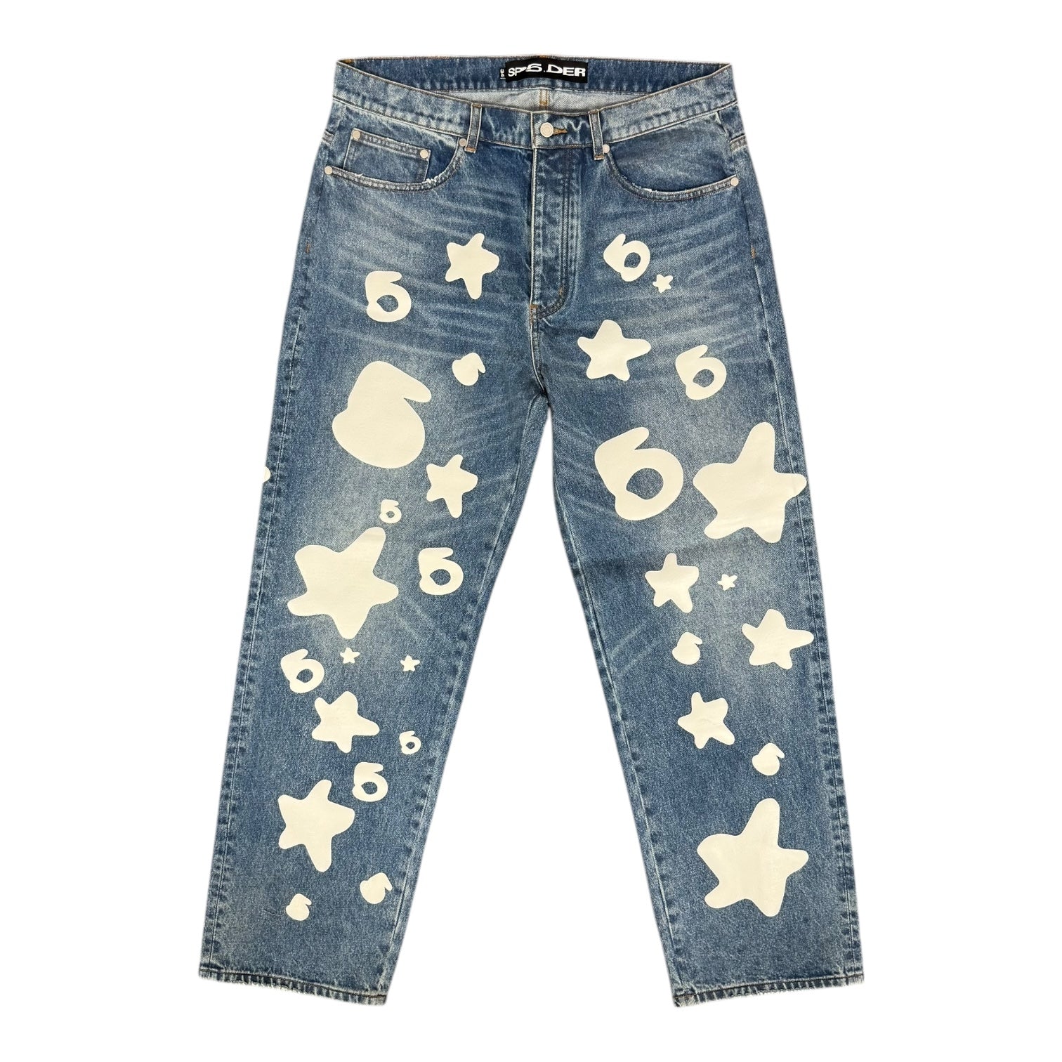 Sp5der "Beluga" Wash Denim jeans