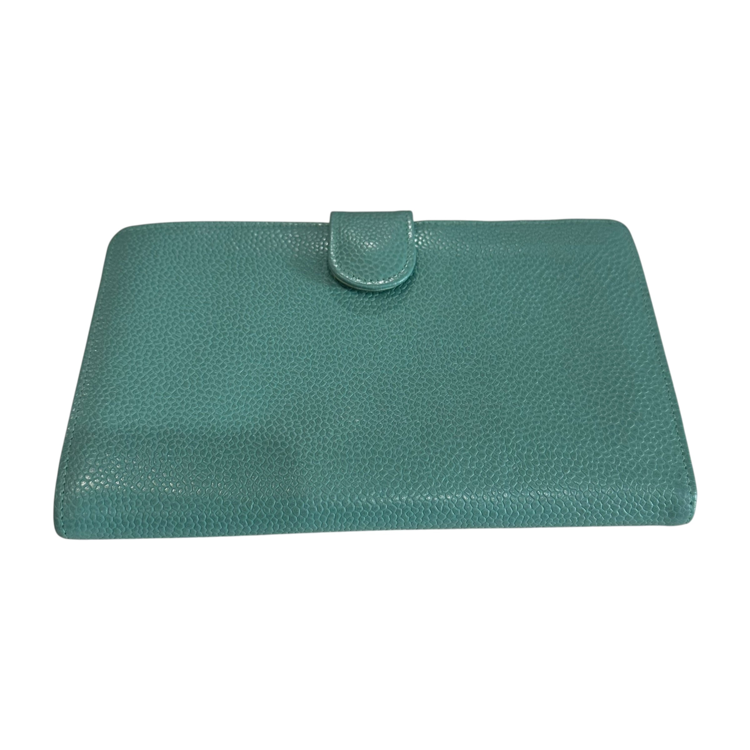 Chanel Green Calfskin Long Wallet Purse